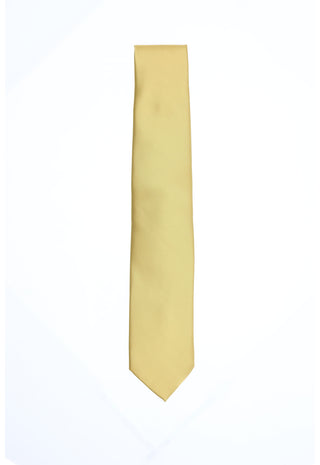 Cravatta Tinta Unita Giallo Oro Chiaro Satinata|Colore:Oro