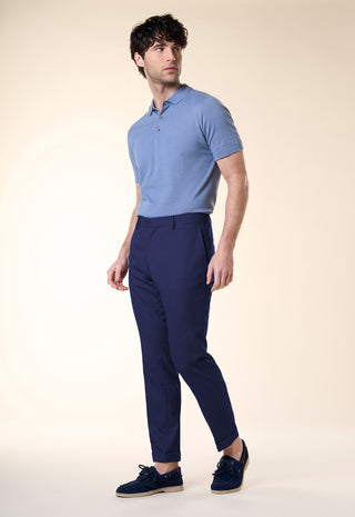 Pantalone Slim-Fit in Tessuto Strutturato|Colore:Jeans