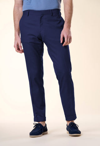 Pantalone Slim-Fit in Tessuto Strutturato|Colore:Jeans