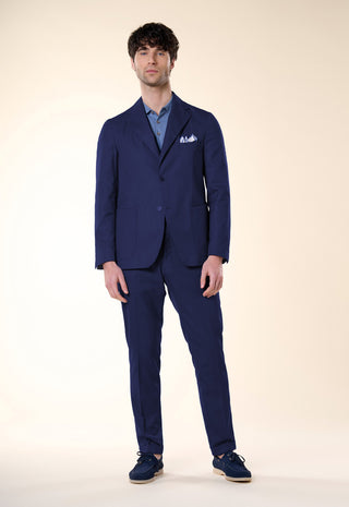 Giacca Decostruita in Misto Lino e Cotone|Colore:Jeans