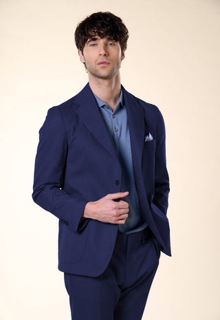Giacca Decostruita in Misto Lino e Cotone|Colore:Jeans