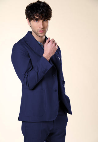 Giacca Decostruita in Misto Lino e Cotone|Colore:Jeans