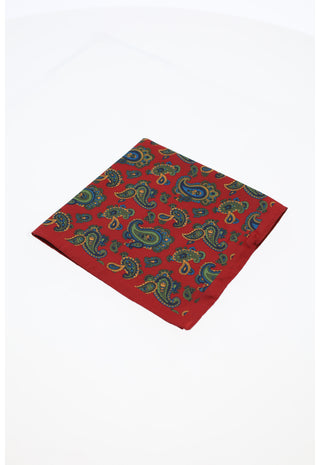 Pochette da Taschino con Motivo Paisley Rosso|Colore:Fantasia