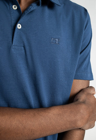 Polo Uomo in Cotone Piquet|Colore:Indaco