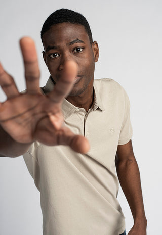 Polo Uomo in Cotone Piquet|Colore:Sabbia