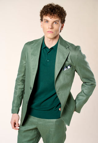 Giacca in Lino Fiammato|Colore:Verde