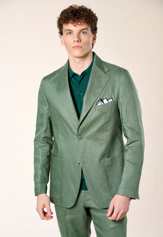 Giacca in Lino Fiammato|Colore:Verde