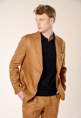 Giacca in Lino Fiammato|Colore:Ruggine