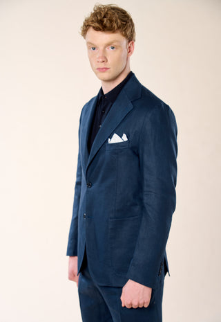 Giacca in Lino Fiammato|Colore:Blu
