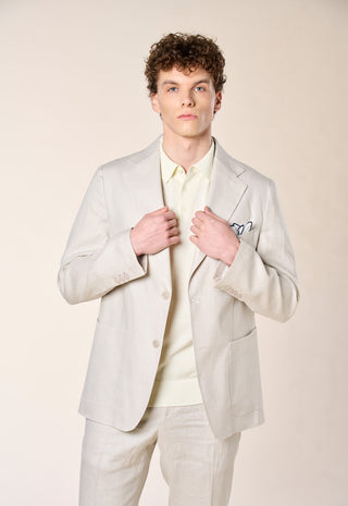 Giacca in Lino Fiammato|Colore:Beige