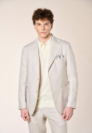 Giacca in Lino Fiammato|Colore:Beige