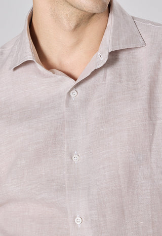 Camicia 100% Lino Slim Fit|Colore:Beige