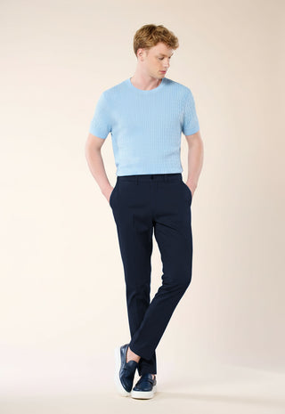 Pantalone Chino Slim Fit in Cotone Stretch|Colore:Dark blu