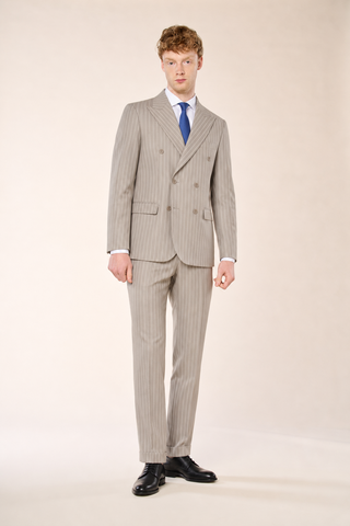 Abito Doppiopetto Gessato|Colore:Beige