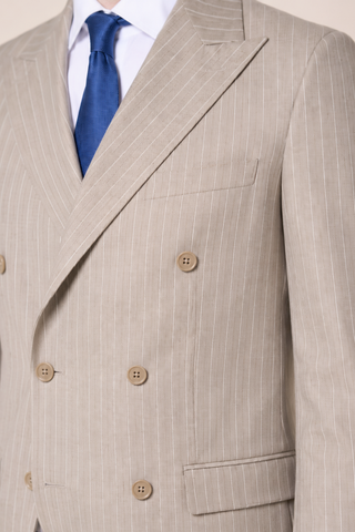Abito Doppiopetto Gessato|Colore:Beige