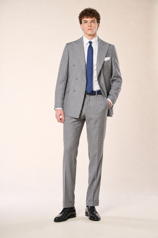 Abito Doppiopetto Gessato|Colore:Grigio