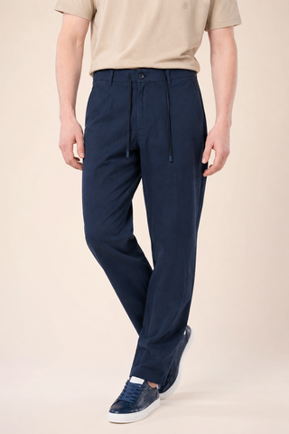 Pantalaccio In Lino con Lacci|Colore:Dark blu