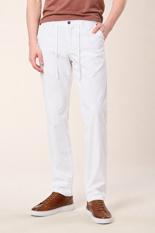 Pantalaccio In Lino con Lacci|Colore:Bianco