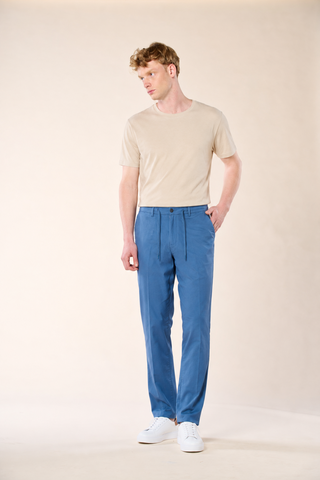Pantalaccio In Lino con Lacci|Colore:Cielo