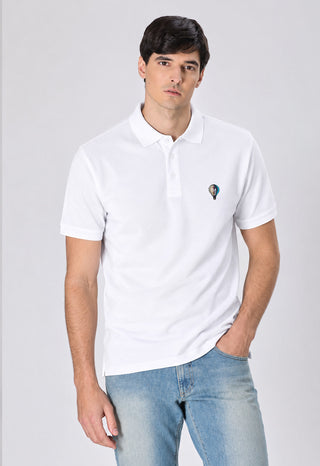 Polo Piquet di Cotone con Ricamo Logo|Colore:White