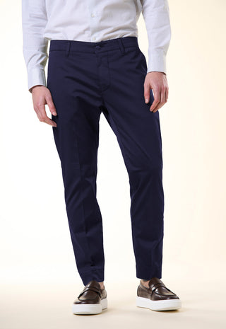 Pantalone Chino Slim-Fit in Cotone Stretch|Colore:Blu