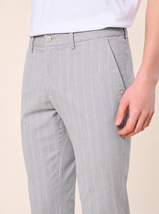 Pantalone Uomo Gessato Slim Fit|Colore:Grigio