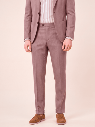 Pantalone Herringbone|Colore:Bordeaux