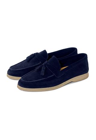 Mocassino Tassel Loafer in Camoscio|Colore:Navy