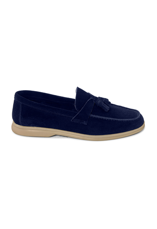 Mocassino Tassel Loafer in Camoscio|Colore:Navy