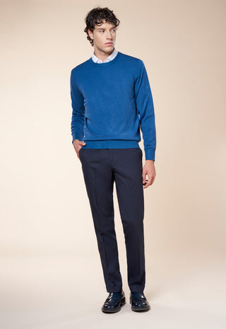 Maglia Uomo Girocollo a Maniche Lunghe|Colore:Azzurro