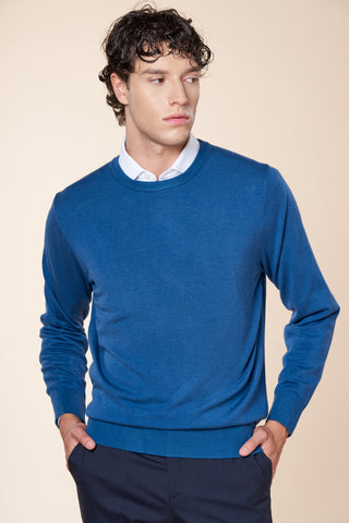 Maglia Uomo Girocollo a Maniche Lunghe|Colore:Azzurro