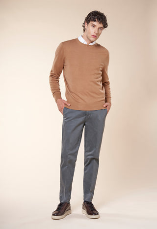 Maglia Uomo Girocollo a Maniche Lunghe|Colore:Beige