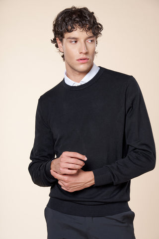 Maglia Uomo Girocollo a Maniche Lunghe|Colore:Nero
