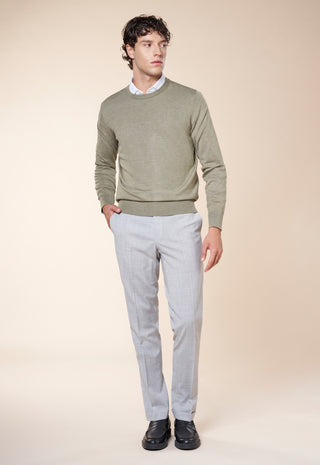Maglia Uomo Girocollo a Maniche Lunghe|Colore:Oliva