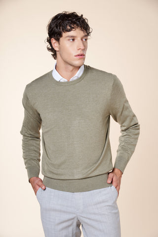 Maglia Uomo Girocollo a Maniche Lunghe|Colore:Oliva