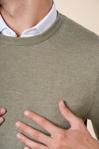 Maglia Uomo Girocollo a Maniche Lunghe|Colore:Oliva