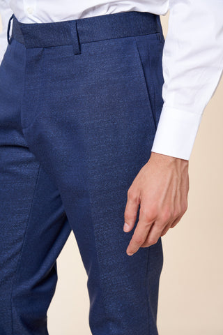 Pantaloni Uomo con Pinces e Risvolto al Fondo|Colore:Dark blu