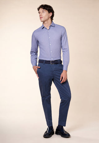 Camicia Uomo Slim Fit con Collo Classico|Colore:Azzurro