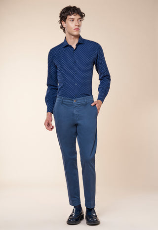 Camicia Uomo Slim Fit con Collo Classico|Colore:Blu