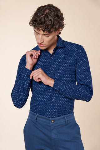 Camicia Uomo Slim Fit con Collo Classico|Colore:Blu
