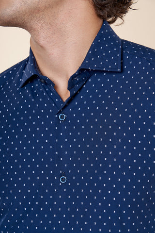 Camicia Uomo Slim Fit con Collo Classico|Colore:Blu