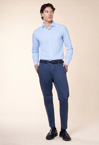 Camicia Uomo Slim Fit con Collo Classico|Colore:Celeste 1