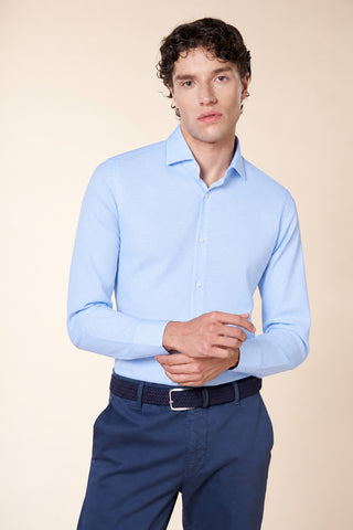 Camicia Uomo Slim Fit con Collo Classico|Colore:Celeste 1