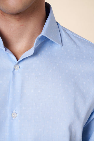 Camicia Uomo Slim Fit con Collo Classico|Colore:Celeste 1