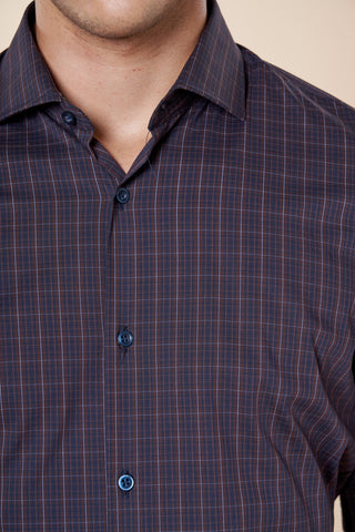 Camicia Uomo Slim Fit a Quadri con Collo Classico|Colore:Fant 01