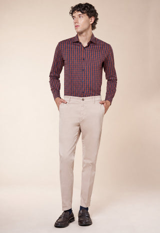 Camicia Uomo Slim Fit a Quadri con Collo Classico|Colore:Fant 02