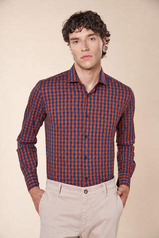 Camicia Uomo Slim Fit a Quadri con Collo Classico|Colore:Fant 02