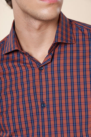 Camicia Uomo Slim Fit a Quadri con Collo Classico|Colore:Fant 02