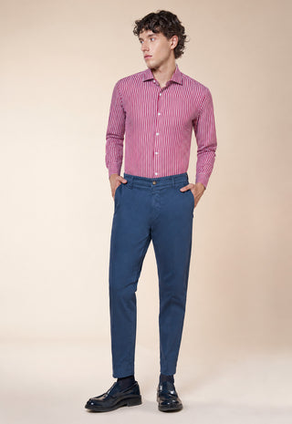 Camicia Uomo Slim Fit a Quadri con Collo Classico|Colore:Fant 03