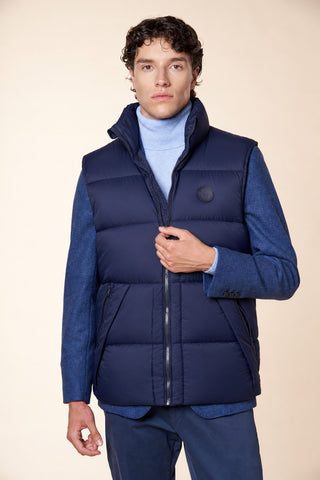 Gilet Uomo Imbottito Smanicato con Collo Alto|Colore:Blu